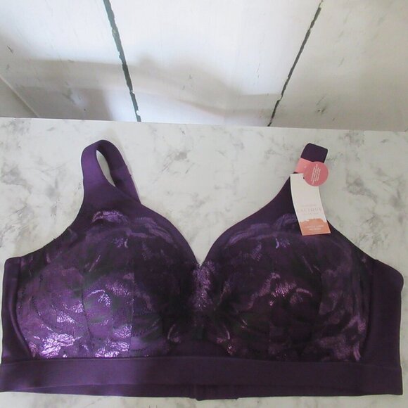 Cacique Other - New Cacique Bra 46D Purple Lace Lightly Lined No Wire Plus Size Bralette
